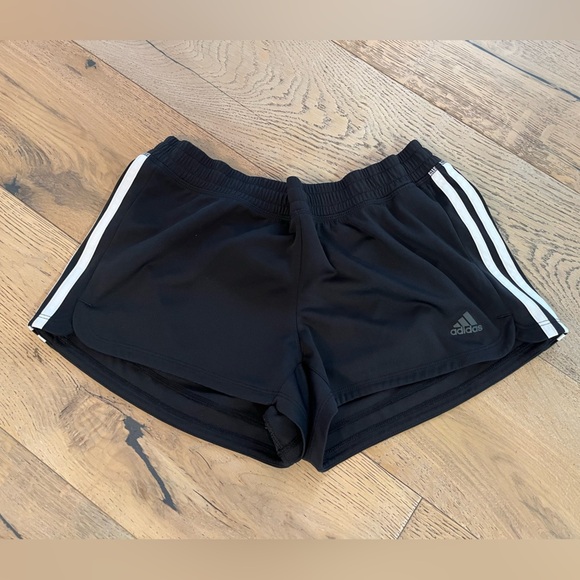 Adidas Primegreen Aeroready Shorts Striped Black Women Medium Gym Lounge Sport - Picture 1 of 7
